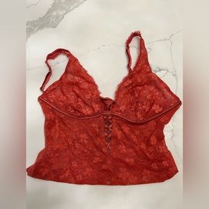 VS orange thong lace teddy